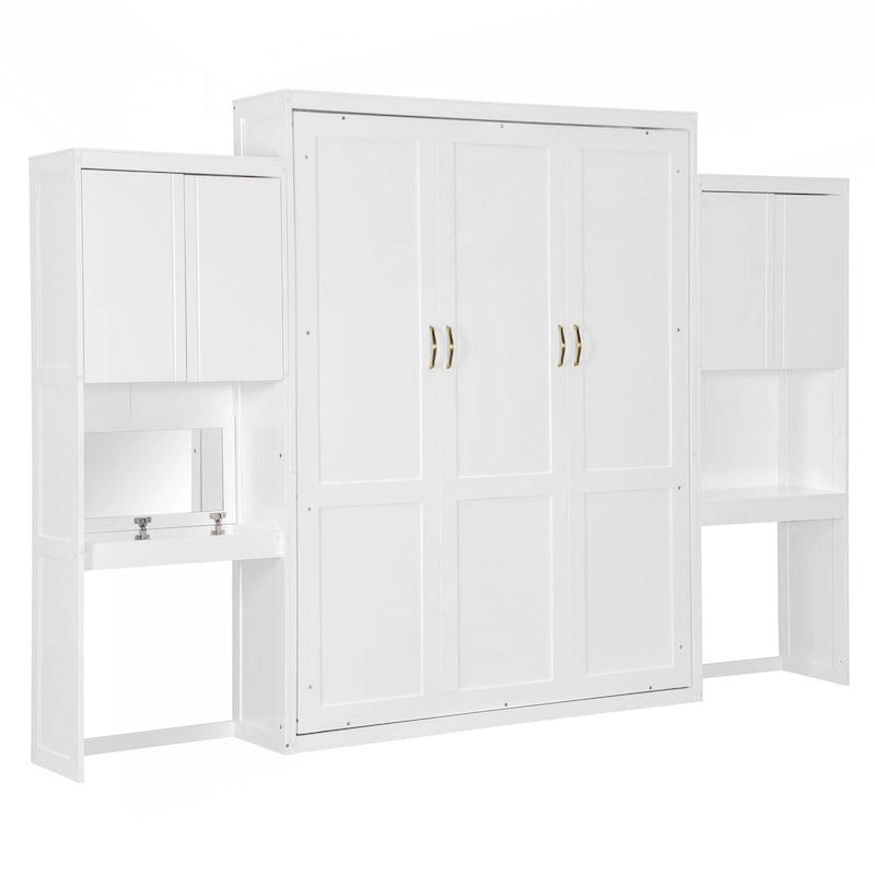 Versatile Queen Size Murphy Bed with Integrated Storage and Functionality