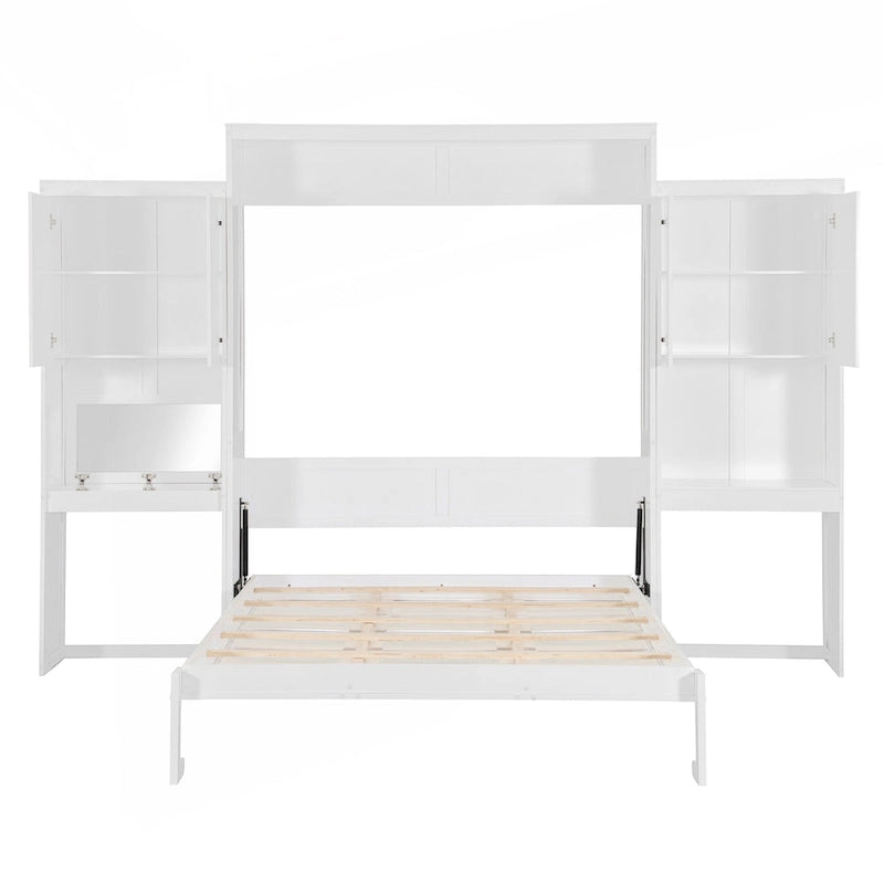 Lit escamotable queen size avec rangement et fonctionnalités intégrés