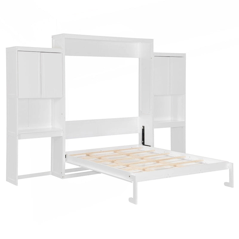 Lit escamotable queen size avec rangement et fonctionnalités intégrés
