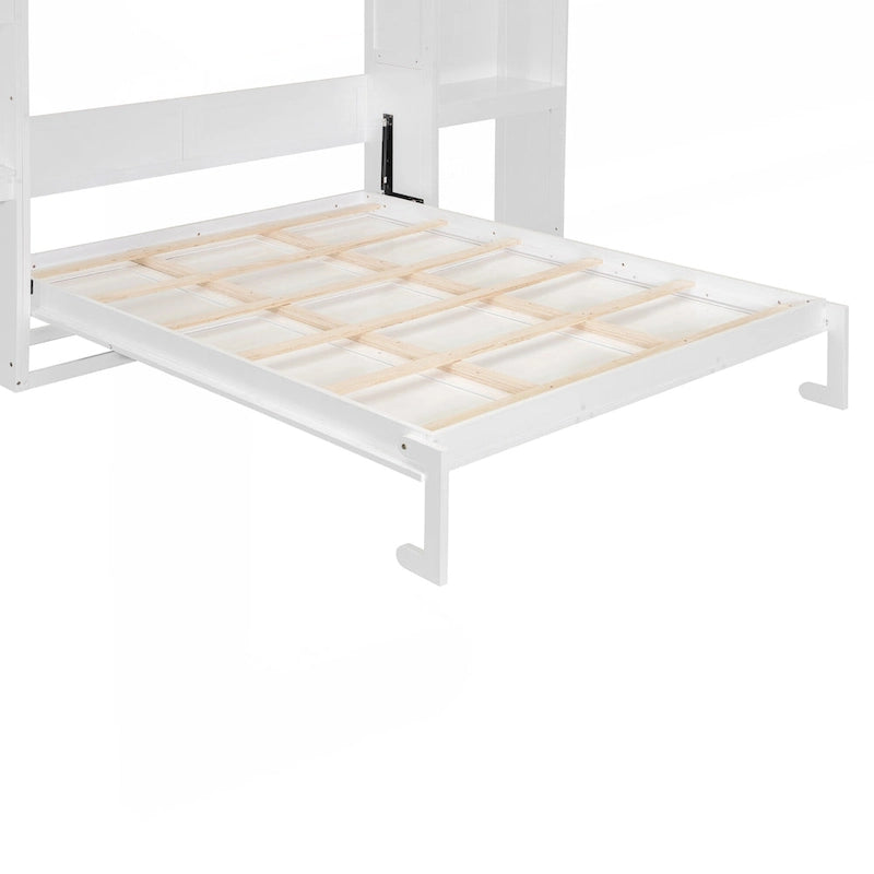 Lit escamotable queen size avec rangement et fonctionnalités intégrés