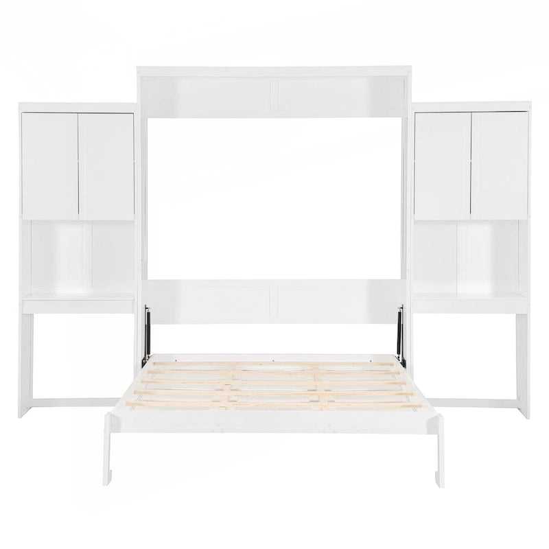 Lit escamotable queen size avec rangement et fonctionnalités intégrés