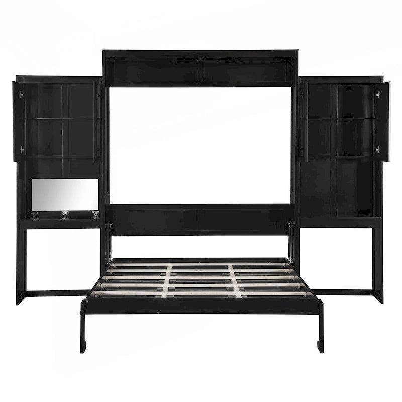 Lit escamotable queen size avec rangement et fonctionnalités intégrés