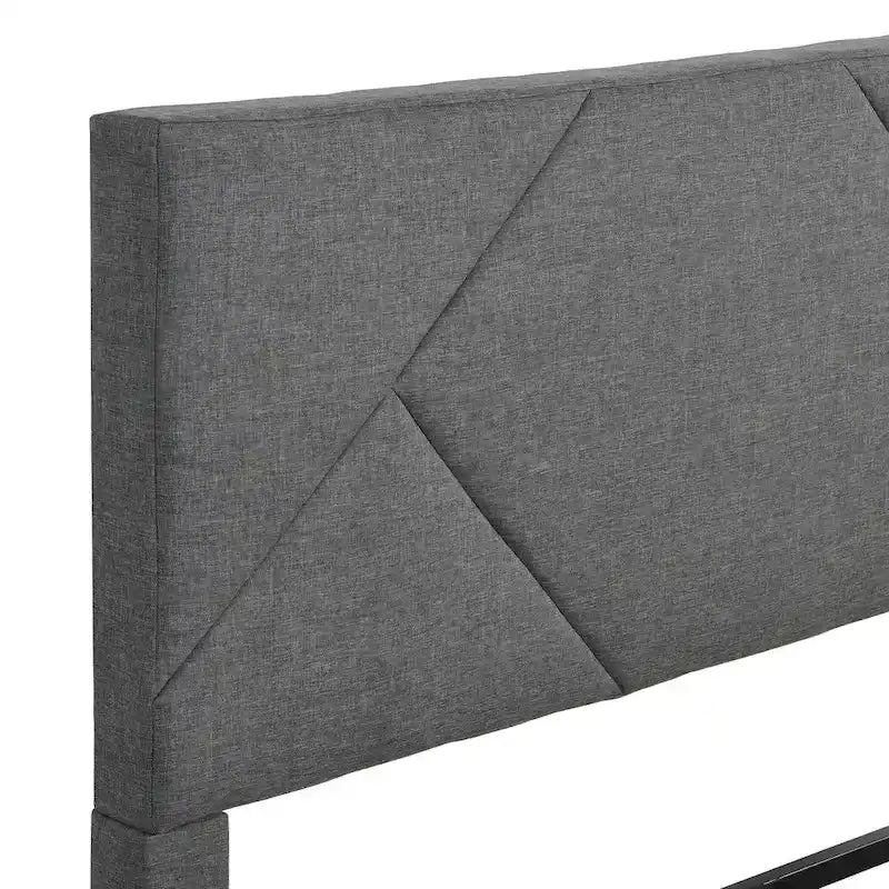 Lit plateforme tapissé Queen Size avec support à lattes en bois pour chambre à coucher