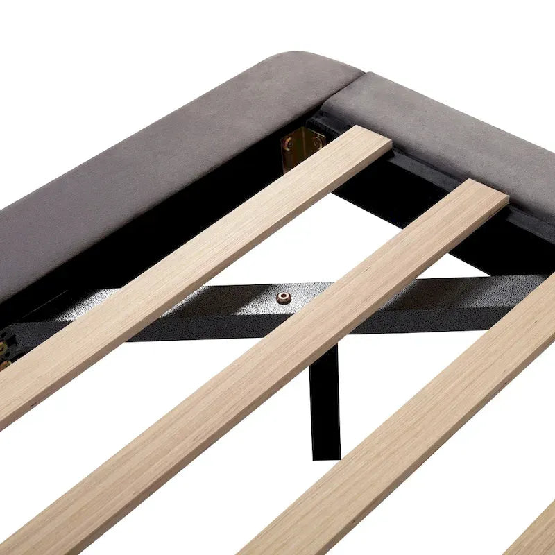 Lit plateforme flottant en velours avec lumière à détecteur