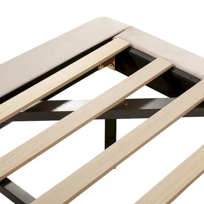Lit plateforme flottant en velours avec lumière à détecteur