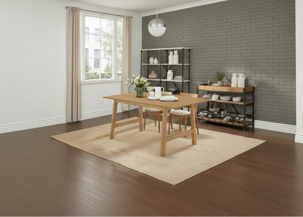 Cesis Modern Scandinavian Light Oak Finish 71 Dining Table