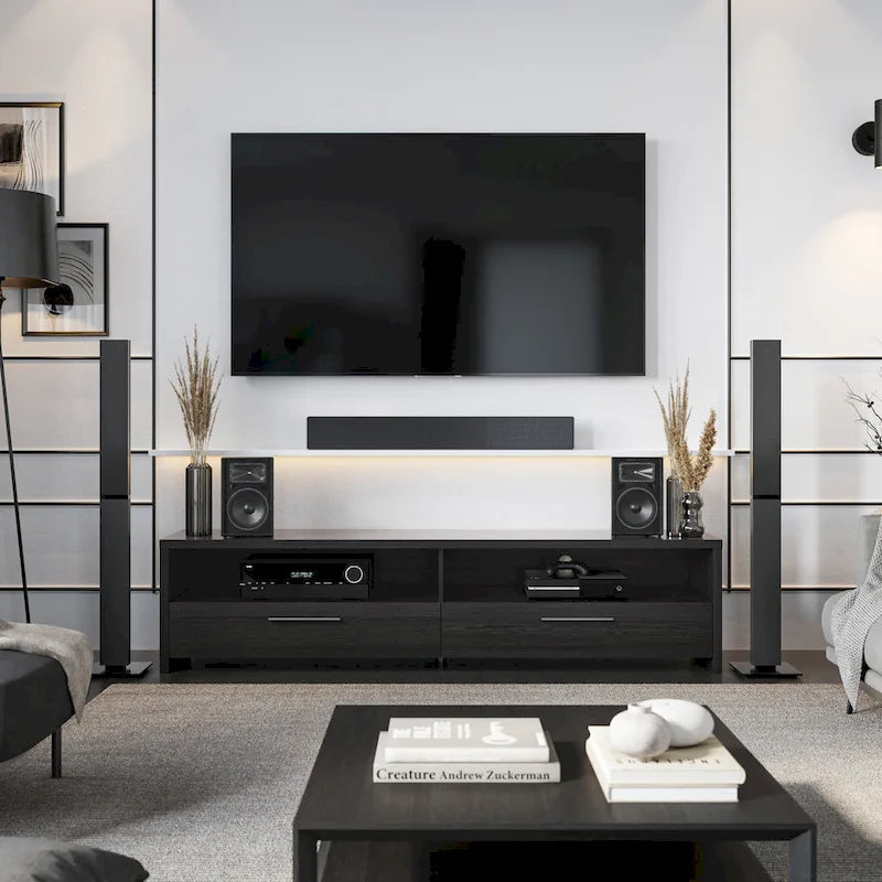 Fernbrook Black TV Stand, for TVs up to 95