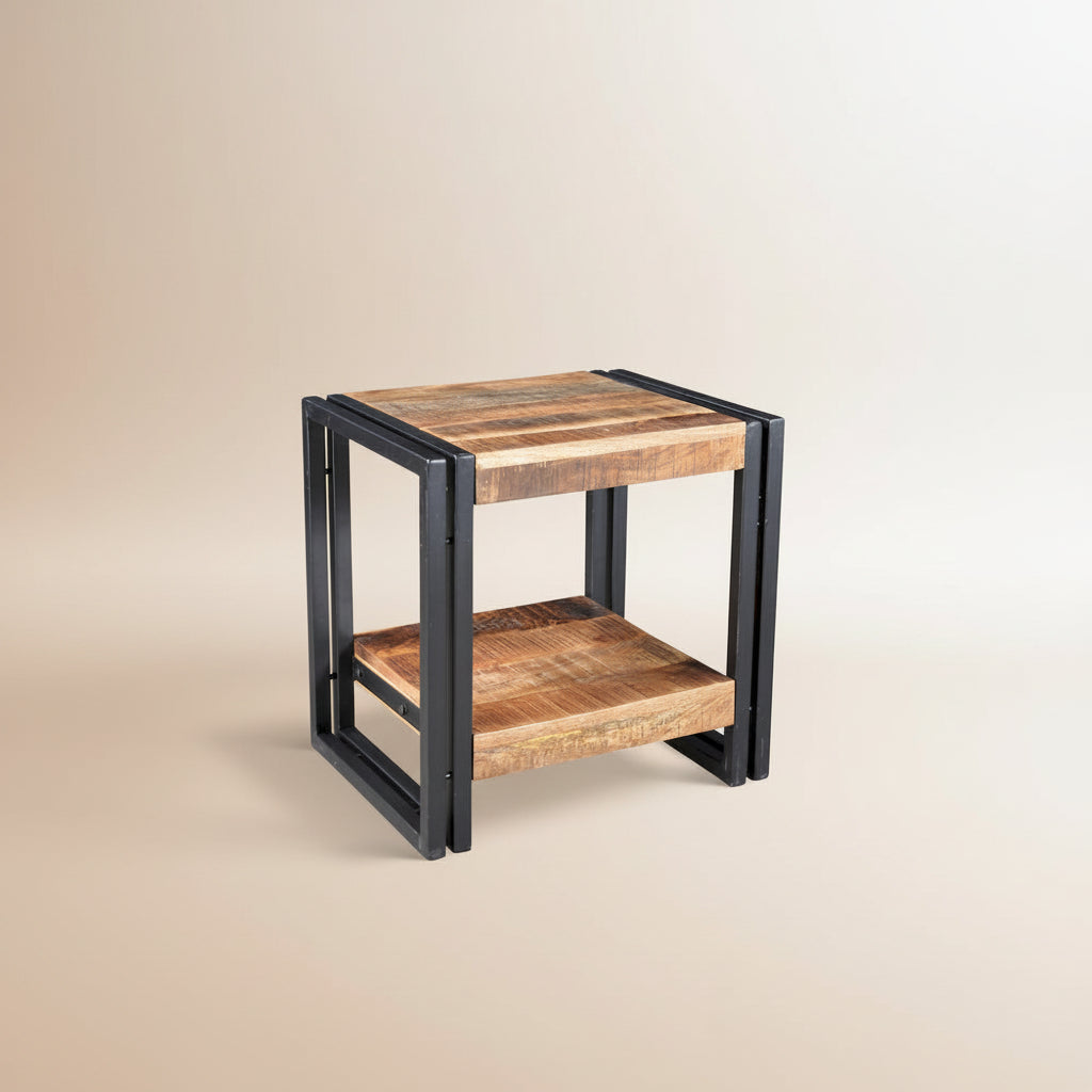 Handmade Reclaimed Wood End Table (India) - 24 x 16 x 20
