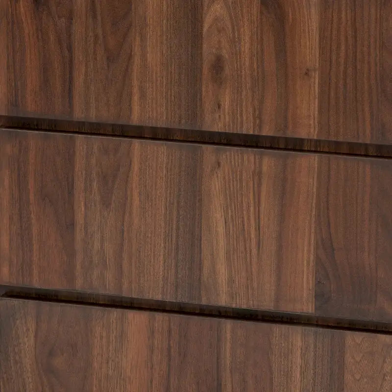 Buffet trois portes en bois brun et métal noir
