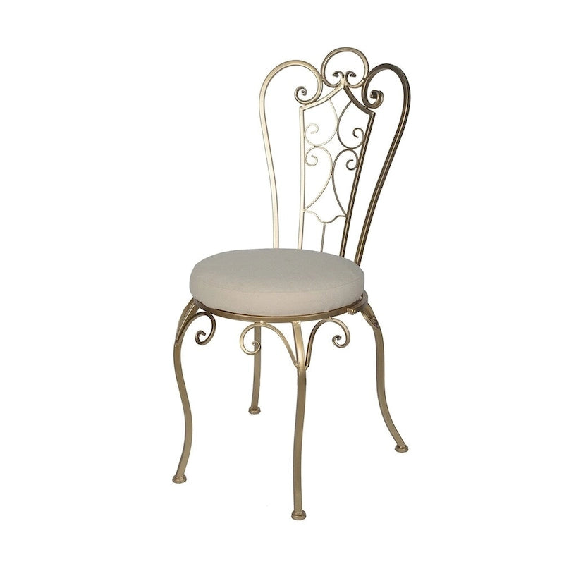 Chaise d'appoint pliante dorée 22 pouces, style shabby chic