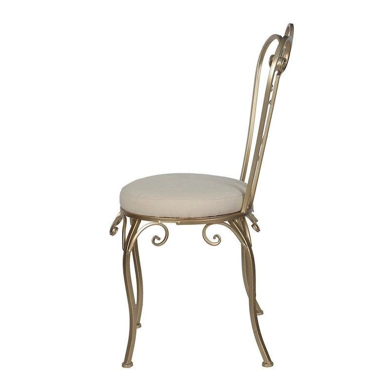 Chaise d'appoint pliante dorée 22 pouces, style shabby chic