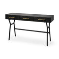 Bureau de travail 3 tiroirs noir et or