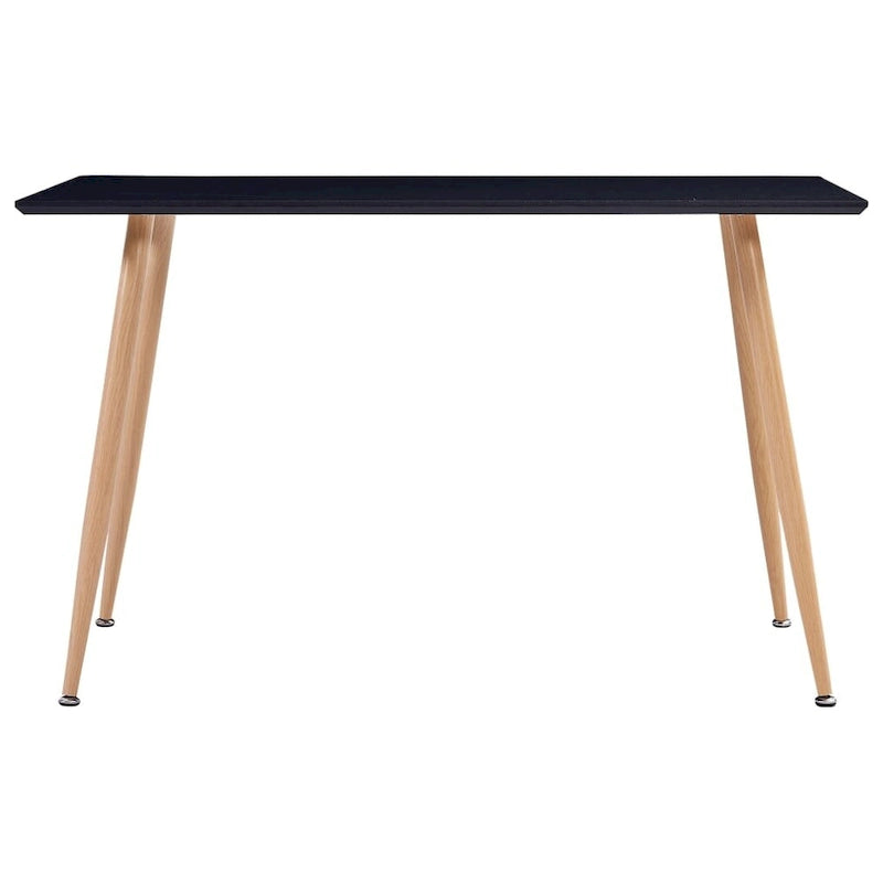 Table de salle à manger noire et chêne 120x60x74 cm MDF