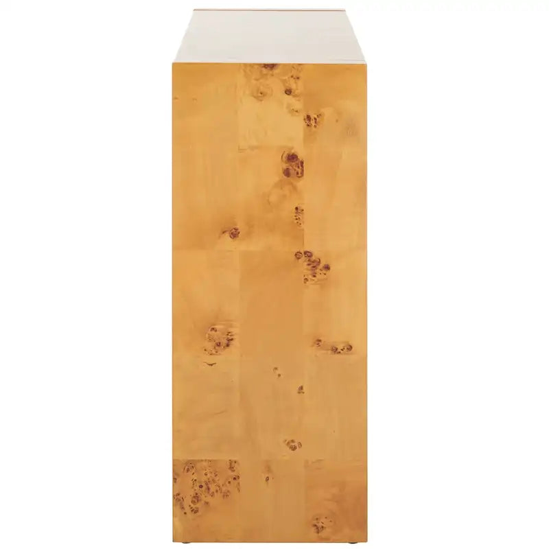 Console de 34 pouces en placage de loupe avec charme organique pour entrée ou salon – Finition naturelle