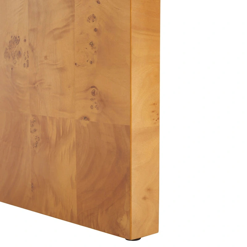 Console de 34 pouces en placage de loupe avec charme organique pour entrée ou salon – Finition naturelle
