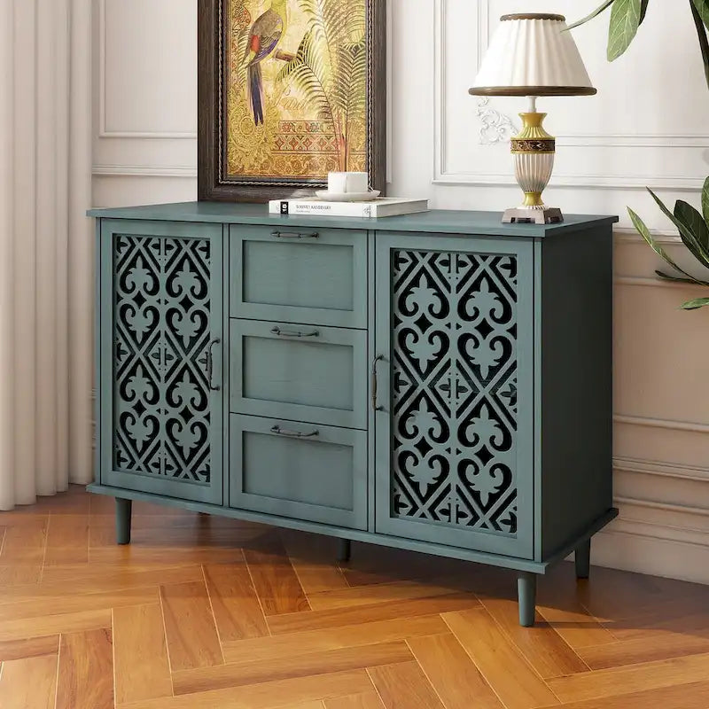 Meuble 2 Portes 3 Tiroirs Mobilier Américain Adapté pour Chambre - N/A