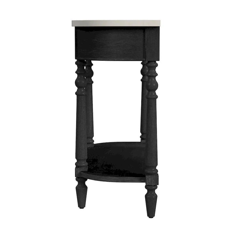 Console en marbre avec tiroir et étagère inférieure