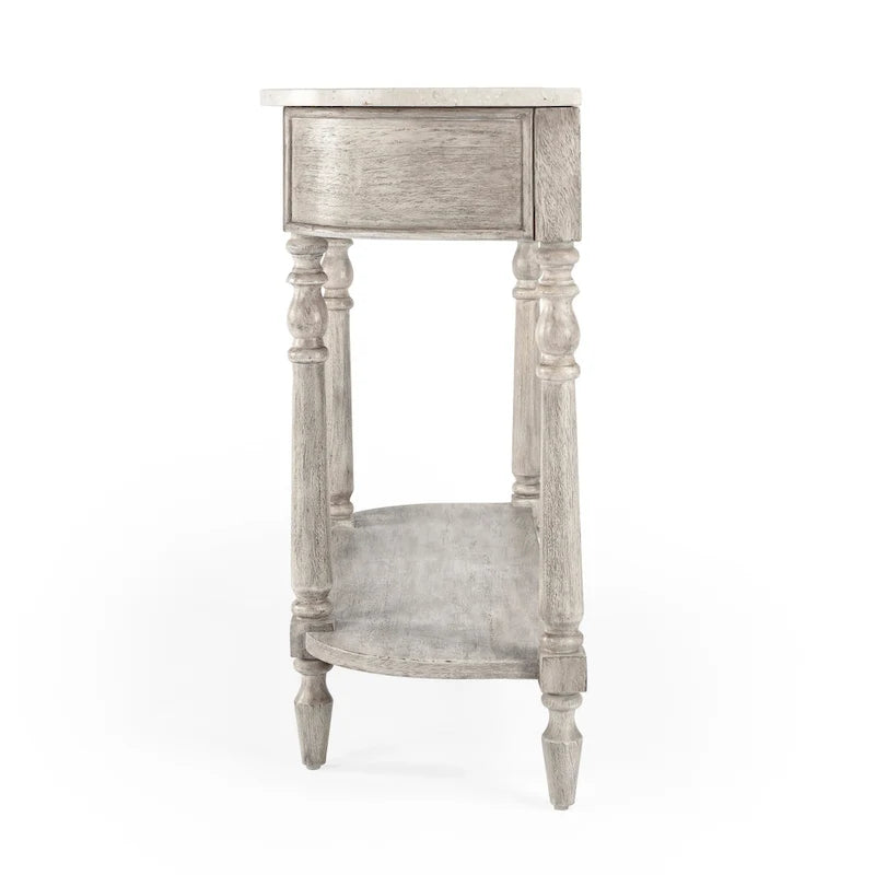 Console en marbre avec tiroir et étagère inférieure