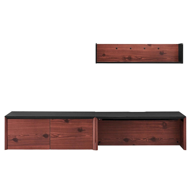 38 Bureau mural avec caisson et étagère