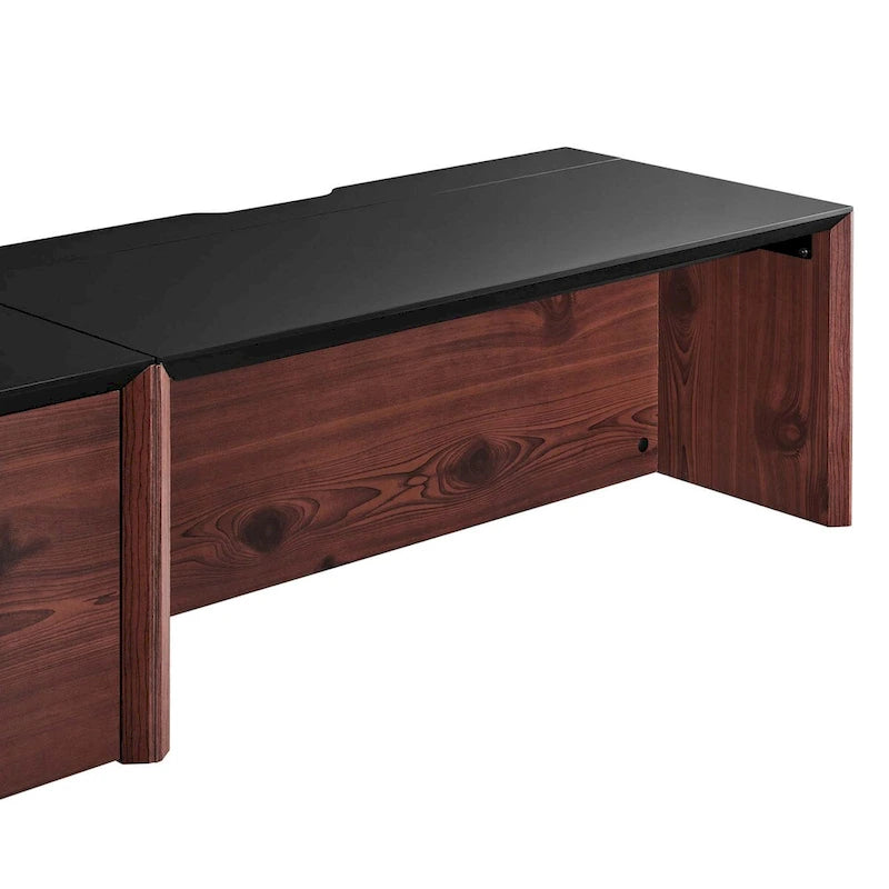 38 Bureau mural avec caisson et étagère