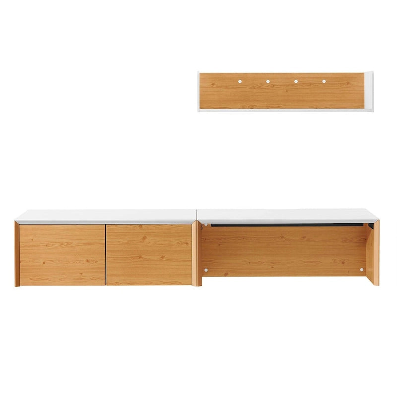 38 Bureau mural avec caisson et étagère
