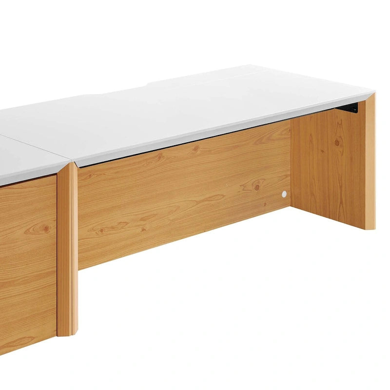 38 Bureau mural avec caisson et étagère