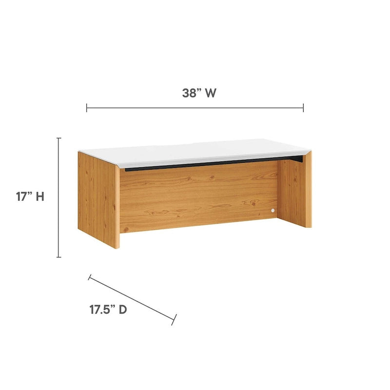 38 Bureau mural avec caisson et étagère