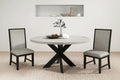 Roundhill Furniture Gates Round Dining Table, Gray