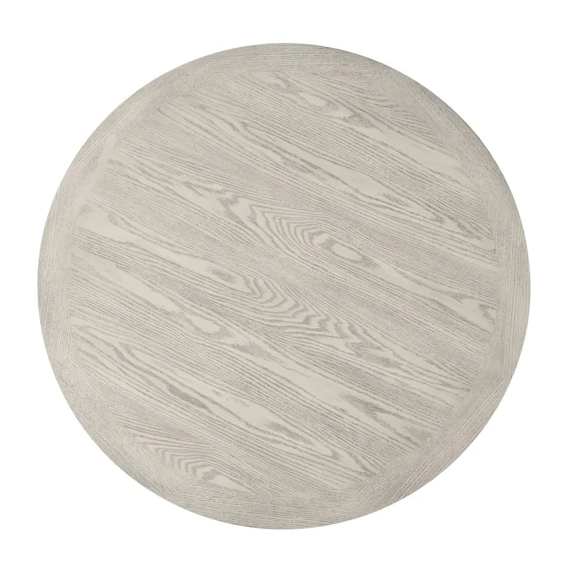 Table à manger ronde moderne finition grise avec pied central, 4 places