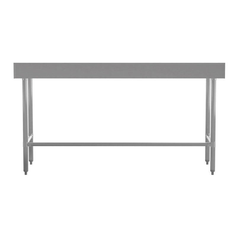Table de préparation et de travail de cuisine en acier avec crédence