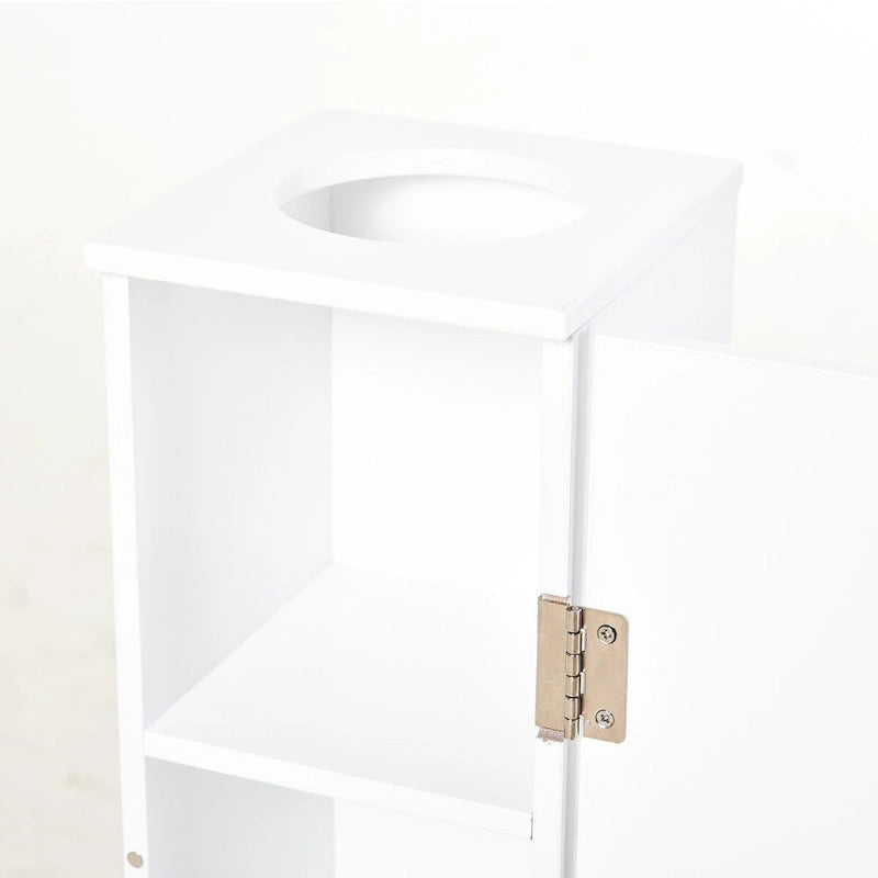 Meuble de rangement d'angle avec portes et étagères