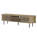 Meuble TV 2 étagères avec portes coulissantes à tambour, 180 cm