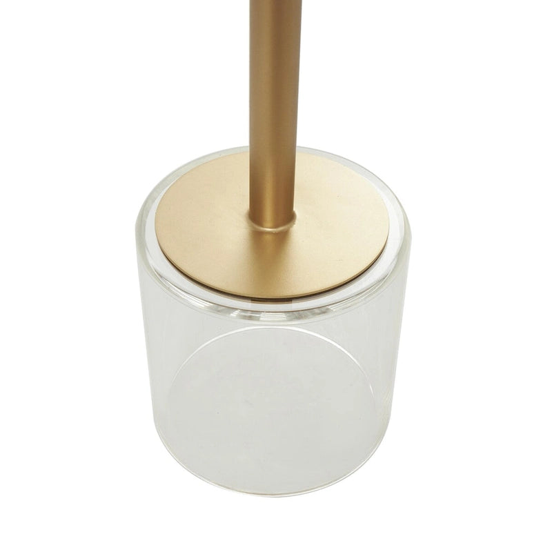 Table d'appoint en plastique acrylique avec base surélevée et support doré - Transparent