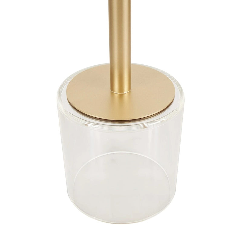 Table d'appoint en plastique acrylique avec base surélevée et support doré - Transparent