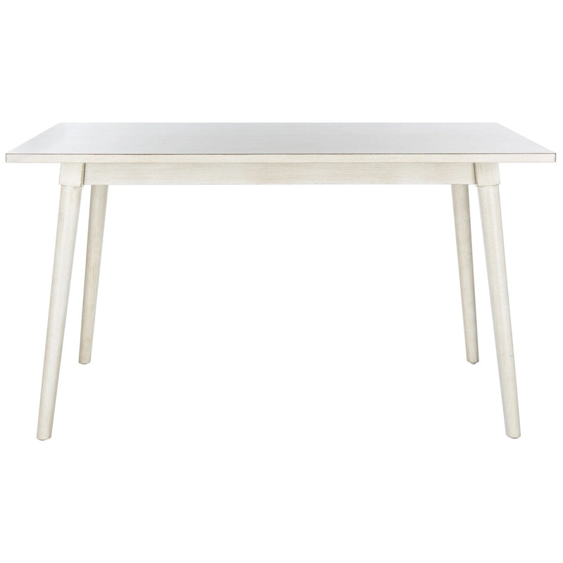 Table à manger rectangulaire 55 pouces au fini noyer ou blanc antique, 4 à 6 places – Design classique