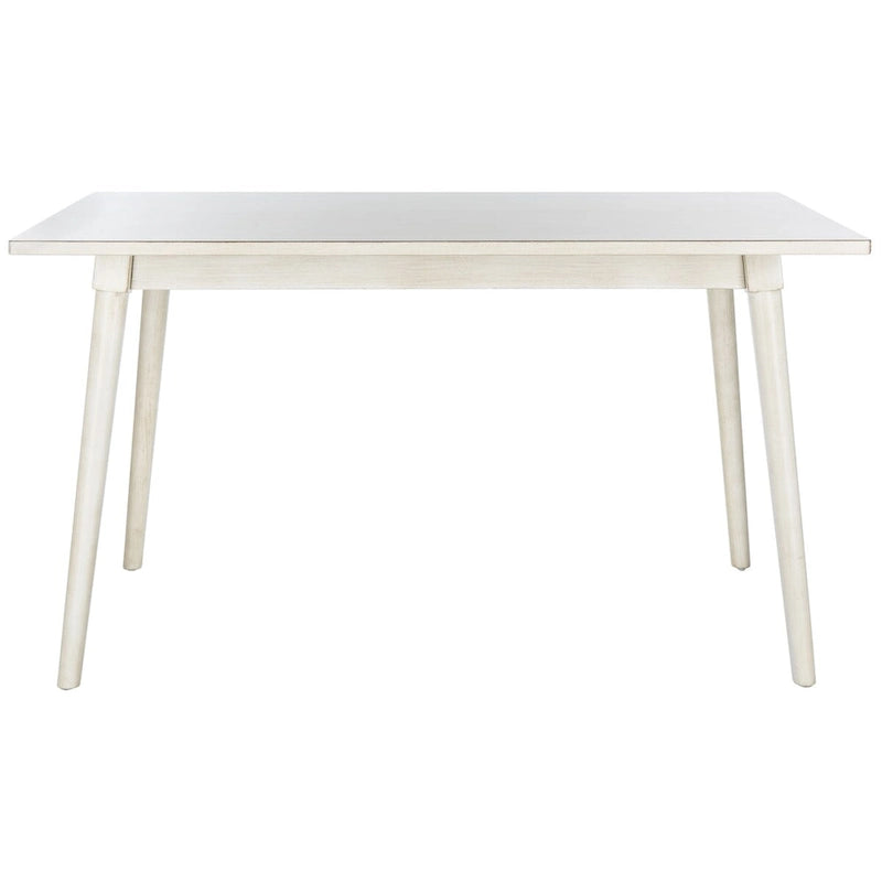 Table à manger rectangulaire 55 pouces au fini noyer ou blanc antique, 4 à 6 places – Design classique