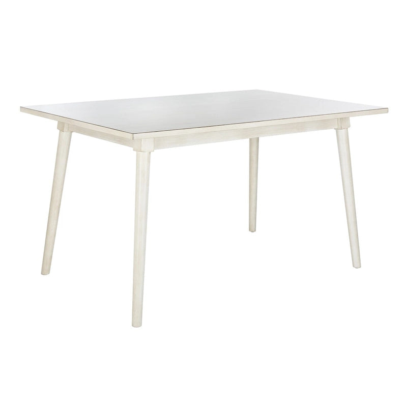 Table à manger rectangulaire 55 pouces au fini noyer ou blanc antique, 4 à 6 places – Design classique