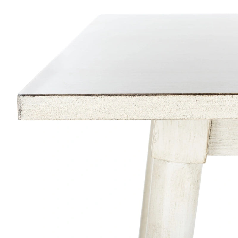 Table à manger rectangulaire 55 pouces au fini noyer ou blanc antique, 4 à 6 places – Design classique